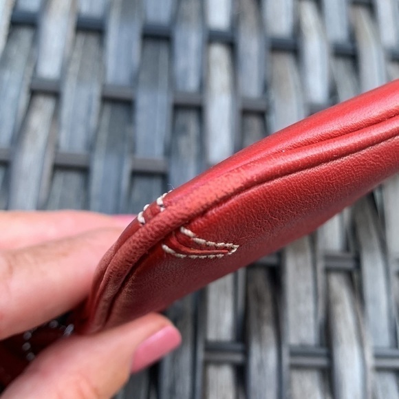 𝅺COACH Red Leather Wristlet - Picture 6 of 14
